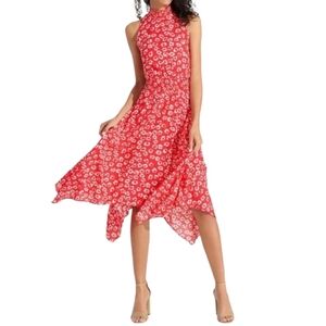 sam edelman handkerchief dress floral blouson size 12